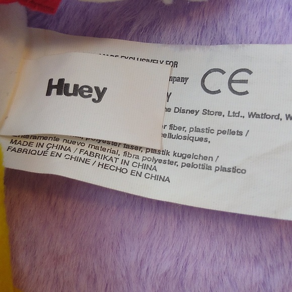 Rare Disney Huey Stuffed Animal Beanie Plush Duck Walt Disney Co Red  H 8 " EUC - Picture 3 of 7